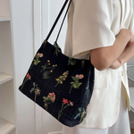 Load image into Gallery viewer, Signature Embroidered Floral Tote Bag
