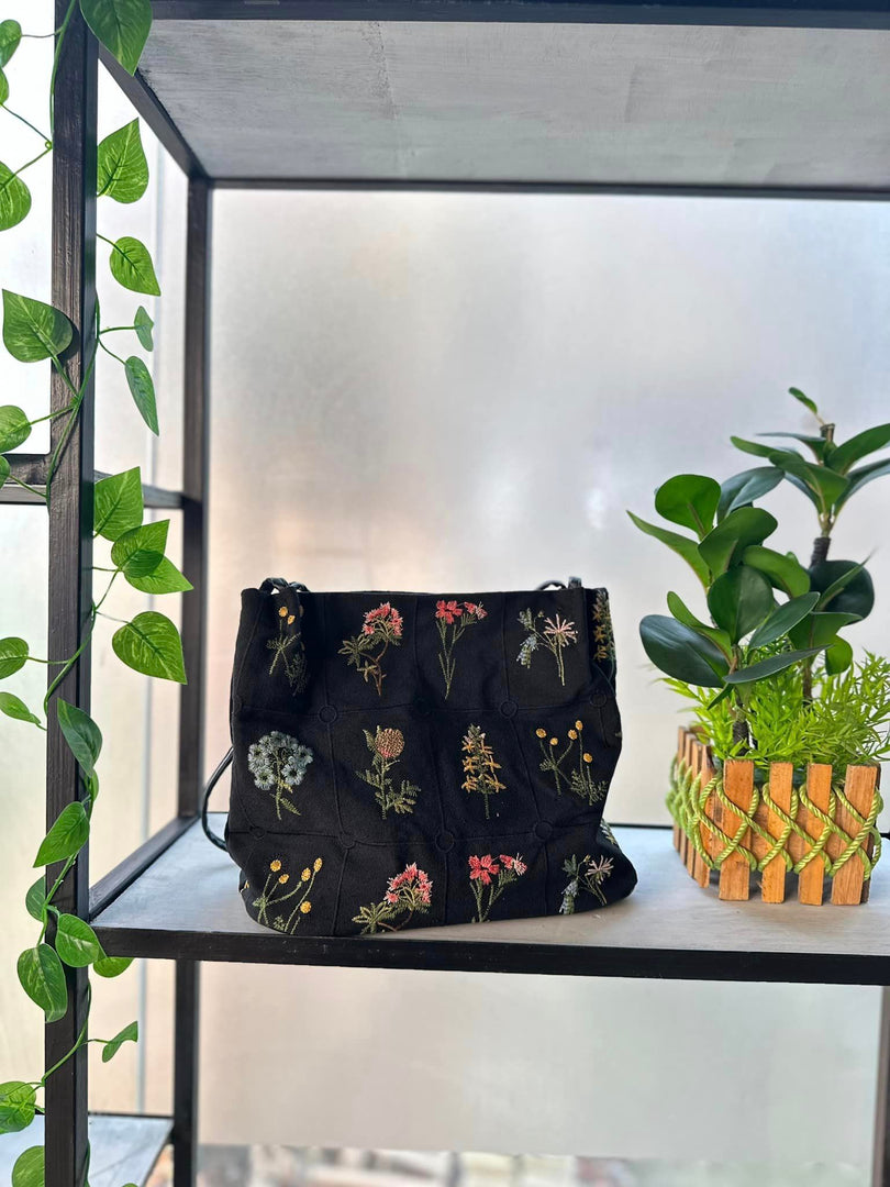 Signature Embroidered Floral Tote Bag