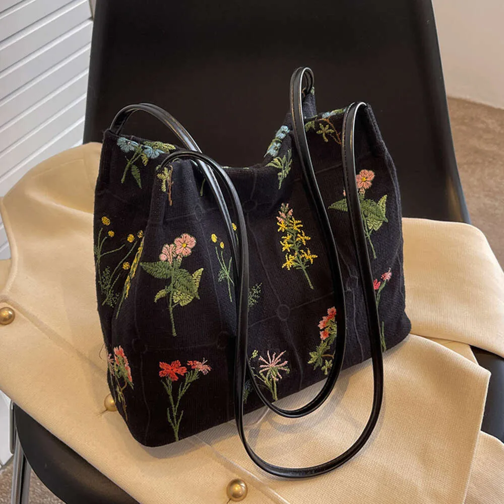 Signature Embroidered Floral Tote Bag