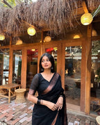 Classic Deshi Cotton Saree in Black