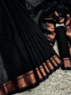 Classic Deshi Cotton Saree in Black
