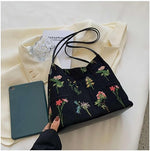 Load image into Gallery viewer, Signature Embroidered Floral Tote Bag
