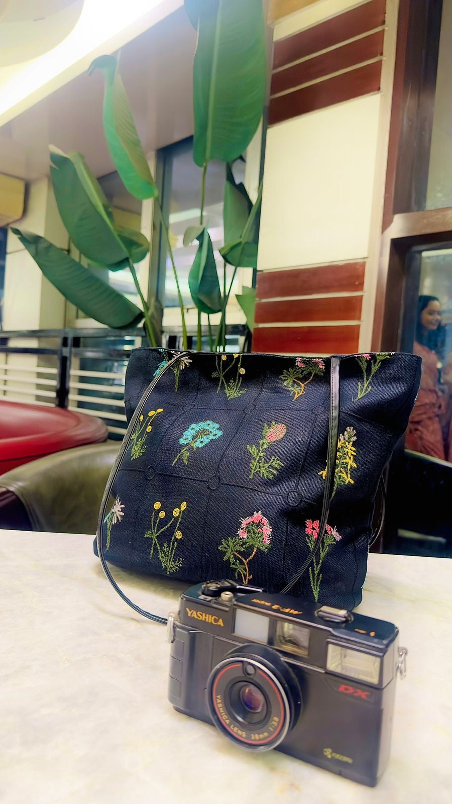 Signature Embroidered Floral Tote Bag