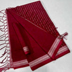 Classic Deshi Cotton Saree in Maroon