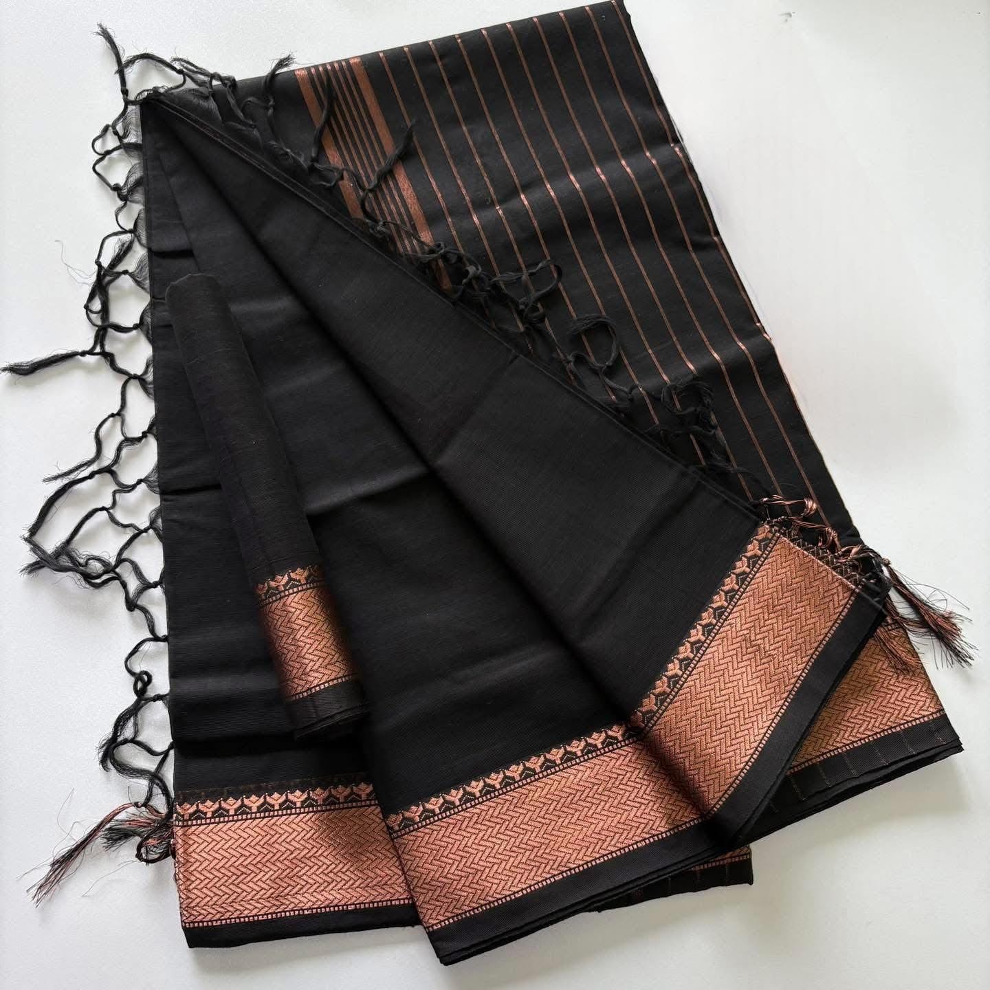 Classic Deshi Cotton Saree in Black